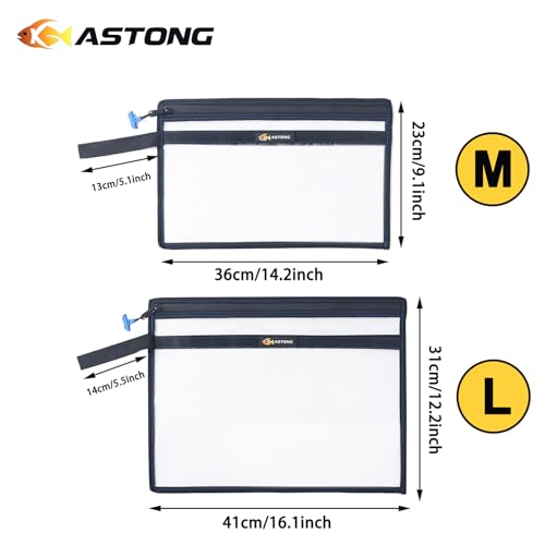 2 Layer Water-Proof Fishing Bait PVC Clear Storage Bag BaitShield Tackle Bag Storage for Bait Tackle Lures Soft Plastics and Fishing Gear Large Capacity 2 Size (MAS GIFT-PACKAGED 2M+2L)