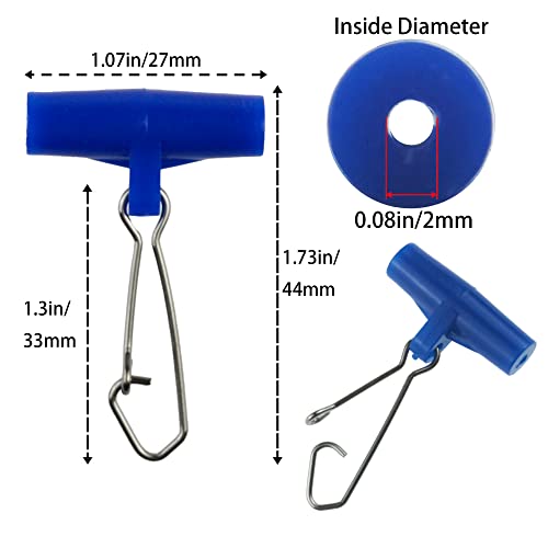 Fishing Line Sinker Slides,40 Pack Duo Lock Snaps Fishing Line Slider Sinker Weight Connectors Saltwater Freshwater - color: L Blue Hook Snap