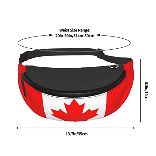 Canada Flag Fanny Pack Crossbody Waist Bag Pack for Men Women. Belt Bag for Travel Walking Running Hiking Fishing. - color: Canada Flag