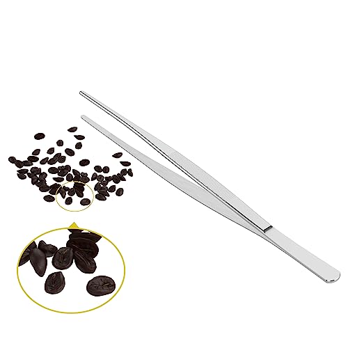 2 PCS 12 Inch Stainless Steel Tweezers, with Straight Round Blunt Serrated Tip, 0.07 Inch Thickness Stainless Steel, Multipurpose Daily Garden Home Lab Craft Repairing Tool - size: 12"L(0.07"T)