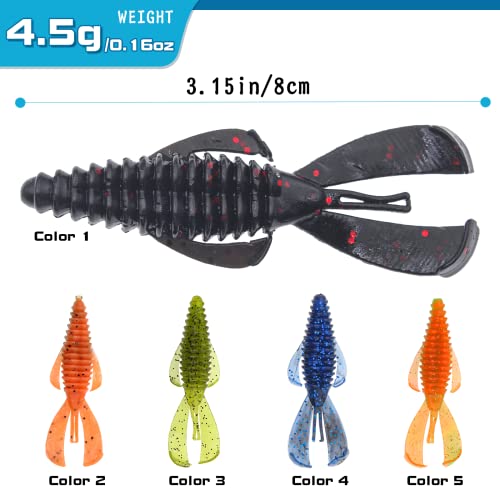 Squid Swimbait Fishing Lures - Tail Octopus Jig Head Glow Soft Plastic Lures - Trout Bass Fishing Baits Kit - color: E-soft worms lures 50pcs 3.15in/0.16oz