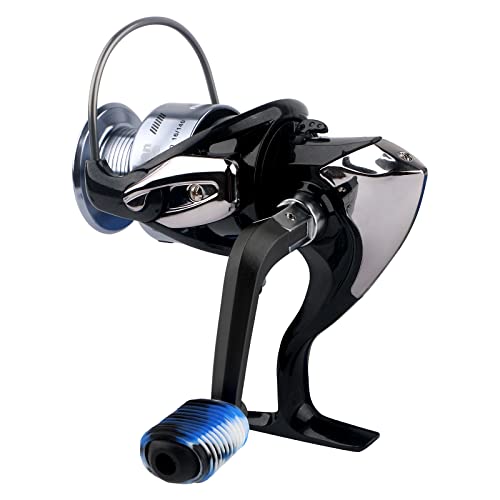 Fishing Reel Replacement Handle with Knob Covers, Spinning Casting Baitcaster Reel Grip Parts Universal Rocker Arm Non-Slip Rubber Sleeve - color: Black Handles & Knob Covers