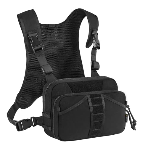 VOTAGOO GEAR Fishing Chest Pack, Fly Fishing Bag for Men and Women, Tackle and Fly Boxes Storage Pack, Hunting Binocular Pack - color: Black