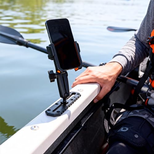 xik Kayak Phone Holder Mount with T-Bolt Ball, Boat Track Cell Phone Mount, [1s Lock & Release][360° Adjustable], Fits 4.7"-7.2" Smartphones - style: Long (5.91" arm)