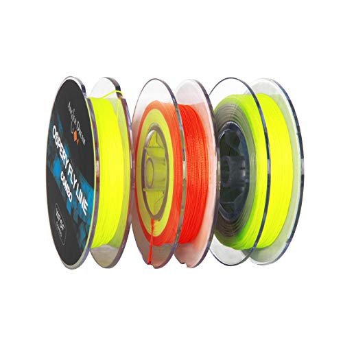 100FT WF3F WF5F WF8 Fly Fishing Line Combo Weight Forward Fly Line with Braided Backing Tapered Leader Preload Fly Line with Welded Loop - color: Fluo Yellow, size: WF 5F Fly Line Combo