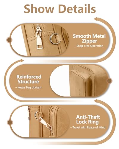 Anti Theft Crossbody Bags for Women RFID Leather Sling Purses,Crossbody Bags Travel Leather Fanny Pack for Women - color: Khaki