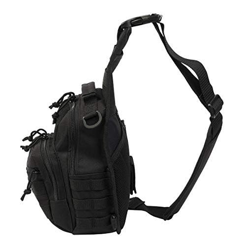 DEPARTED Tactical Sling Pack Military Rover Shoulder Daypack Outdoor Chest Pack Shoulder Backpack for Fly Fishing Camping Hiking Trekking Bag for Men and Women - color: Black