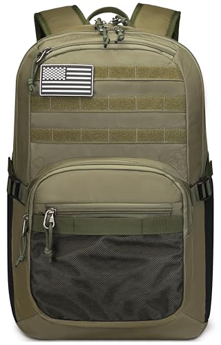 Wotony Military Tactical Backpack for Men Army 3 Days Assault Pack Bag with Molle System for Outdoor Adventures (Military green, 40L) - color: Military Green, size: 40L