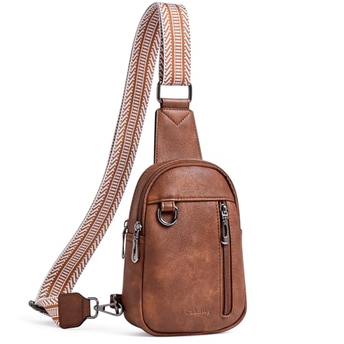 cakang Womens Sling Bag Crossbody Bags for Women Vegan Leather Sling Backpack Daypack Fanny Pack Crossbody Purse Travel - color: 5-brown-mini