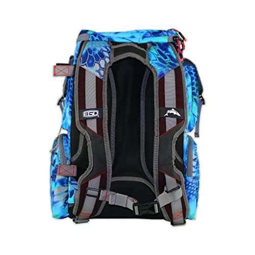 Ego Kryptek Tactical Tackle Box Backpack, Durable Fishing Tool Bag, 1000D Nylon Fabric with PVC Back, Water-Resistant, Multiple Storage Pockets, Laser-Cut Molle Loops, Includes 4 Tackle Trays - color: Pontus, size: Backpack - Regular