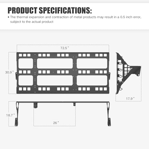 Fishing Rod Racks for Cars, 5-Rod or Combos Capacity Rod Holder for 2021, 2022, 2023, 2024, 2025 Ford Bronco Trunk Top