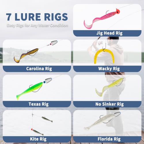WITOROR Fishing Lures, Tackle Box with Tackle Included, Crankbaits, Soft Plastic Baits, Hooks, Weights & Fishing Accessories, Freshwater Fishing Gear Kit for Bass, Trout, Walleye & Beginners - size: 144pcs Standard Kit