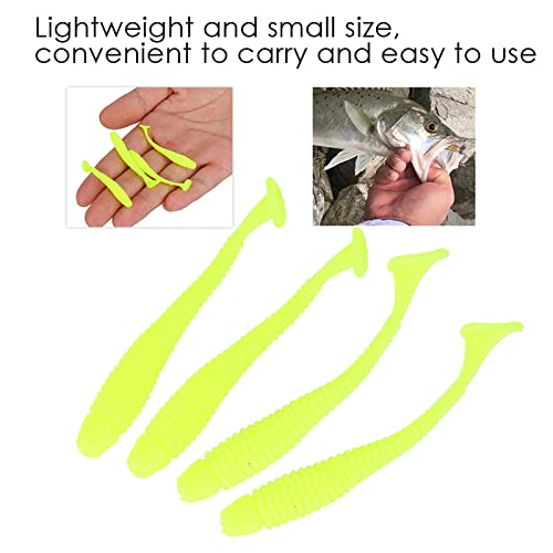 Akozon 50PCS Soft Plastic 5cm Fishing Lures, Ttail Grub Worm Bait, Fish Tackle Accessory in Vibrant Orange Color, Ideal for Fishing Enthusiasts - Pack of 50 - color: Yellow