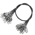 Atibin Steel Wire Fishing Leader Lure Stainless Snap Fishing Leaders Freshwater Saltwater Swivel Leader Wire Strong Black Nickel - size: Size #4 (11.8in-50lb) 30pcs