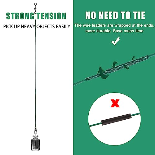 Fishing Leaders Saltwater,60pcs Stainless Steel Wire Leaders with Swivels Snap High Strength Fishing Line Leader for Connect Fishing Tackle Lure Bait Rig Hooks,6/8/10inch - color: Green - 60pcs (6"+8"+10")