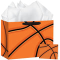 Hooqict Large Basketball Gift Bag Basketball Birthday Gift Wrap Bag with Handles, Tissue Paper, Greeting Cards for Kids Boys Men Sports Themed Goodie Treat Party Favors - color: Basketball