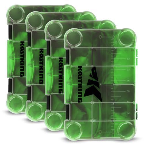 KastKing Tackle Boxes, Plastic Box, Plastic Storage Organizer Box with Removable Dividers - Fishing Tackle Storage - Box Organizer - 2 Packs /4 Packs Tackle Trays - Parts Box - color: Green Camouflage, size: 3600(4Pack)