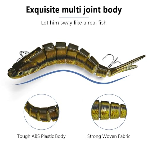 Fishing Lures for Freshwater and Saltwater，Lifelike Swimbait Lures for Bass Trout Pike，Amazing Fishing Gifts for Fishman - size: A2-5.2''0.052lb
