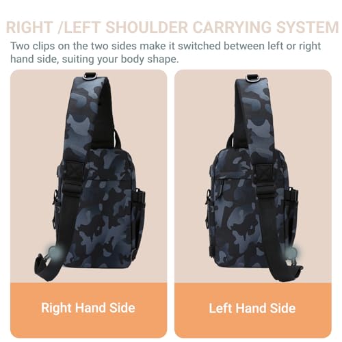 Fishing Sling Tackle Bag 5L - Fishing Tackle Storage Bags with Rod Holder for Angling Hiking Hunting Camping((GreenCamo) - color: Greencamo