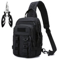 Fishing Sling Tackle Bag 5L - Fishing Tackle Storage Bags with Rod Holder for Angling Hiking Hunting Camping (Black) - color: Black
