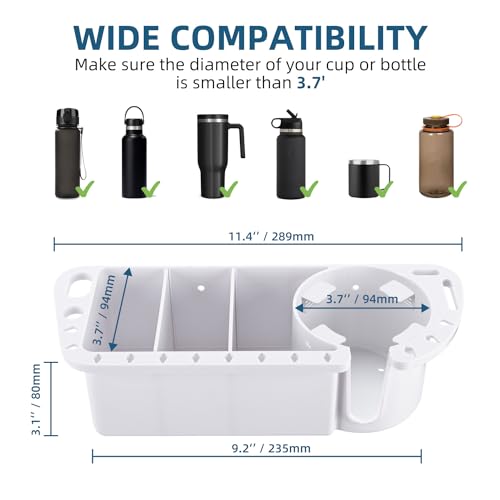 Boat Cup Holder, Boat Caddy Organizer, Multifunctional Boat Storage Organizer for Boat, Kayak, Pontoon, Bass Boat, Jon Boat - Fishing Tool Holder, Boat Fishing Accessories - color: White