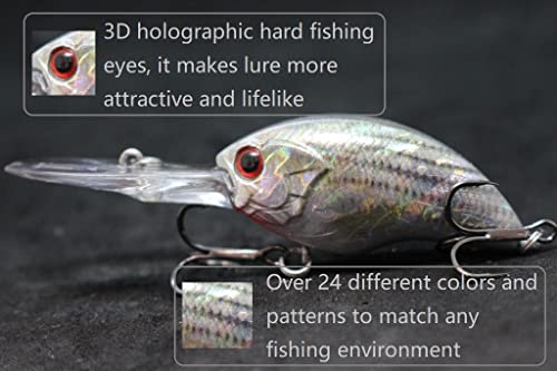 Minnow Crankbait for Bass Fishing Bass Lure Jerkbait Fishing Lures and Tackle Box - color: HC733KB