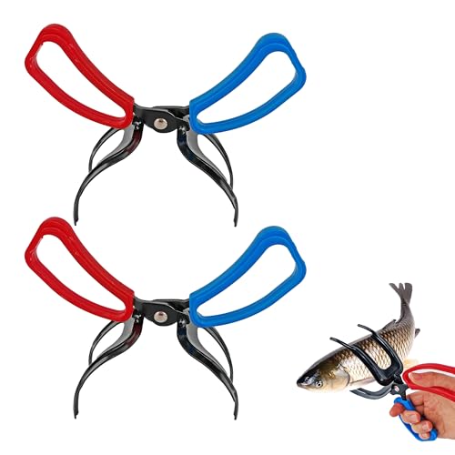 3 Fish Claw Gripper, Fishing Pliers, Fish Gripper, Metal Control Clamp Tong Tackle Tool, Multi-Functional Light Weight Accessories - color: 2 Claw*2
