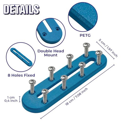 6-Pack Kayak Track Mount Accessories Kit -Universal Rail System for Kayak Fishing Accessories- Heavy-Duty Kayak Accessories Track Mount Rod Holder, Fish Finders & Cameras (Blue) - color: Blue