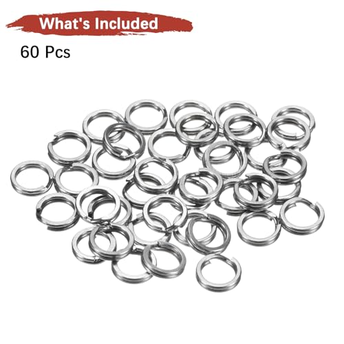 Split Rings Fishing [] - Stainless Steel Flattened Terminal Tackle Connector Lure Snap Split Ring Use for Freshwater Saltwater Loop -Tackle Hook Line Connector - size: 3# 17kg