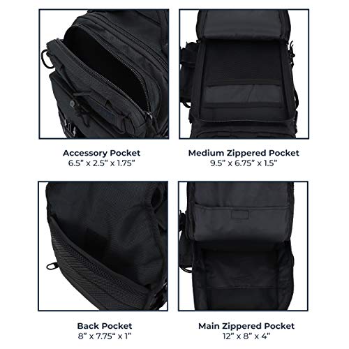 OSAGE RIVER Deluxe Tackle Sling Fishing Bag with Rod Holder, Lightweight Tackle Box Storage, Shoulder Bag for Fishing Hiking