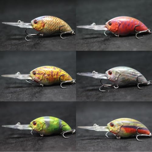 Minnow Crankbait for Bass Fishing Bass Lure Jerkbait Fishing Lures and Tackle Box - color: HC733KB