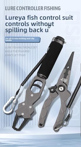 7.6-inch Multifunctional Aluminum Alloy Fishing Pliers, Fish Hook Remover, Split Ring Pliers, Fishing line Cutter, Lead Sinker Installation, seawater Corrosion Resistance, Men's Fishing Gift