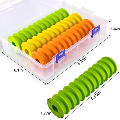 Dr.Fish 3 Pack Fishing Line Storage Holders, Snell Rigs Organizer Leader Tackle Box EVA Foam Lines Spooler Winder with Rigging Spools