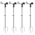 2/4 Pack Fishing Rod Holders, 360 Degree Adjustable Fishing Rod Holders for Bank Fising , Height Adjustable 25-36.6 Inch Multifunctional Stainless Steel Beach Fishing Rod Holder Fishing Gifts for Men - color: Black-4 Pack