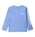 Columbia Youth Boys Toddler PFG Terminal Tackle Long Sleeve Sun Protection Shirt, Vivid Blue Heather/White Logo, 2T