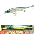 LUCKY CRAFT Lightning Pointer 110DD Deep Diver Freshwater Bass Fishing Lures, Jerkbait Suspending Fishing Lure for Bass & Walleye Fish, Long Casting Fish Gear Accessories for Tackle Box, - color: 371 Bone Pro-Blue