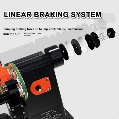 Electric Fishing Line Spooler Winder, Fishing Reel Spooling Station, Adjustable Speed 0-300 R, 0-8kg Damping Brake, with Meter Counter, for Trolling Reel