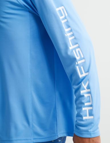 HUK Men's Pursuit Vented Long Sleeve Fishing Shirt (+30 UPF) - color: Marolina Blue, size: Small