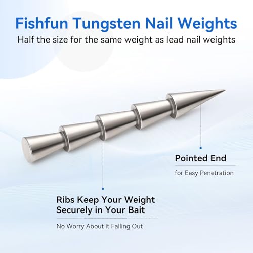 12/20pcs Tungsten Nail Weights for Neko Wacky Rig Fishing, Insert Pencil Worm Sinkers for Bass Fishing - size: 1/32oz (12pcs)