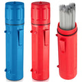 Zonon 2 Pcs Welding Rod Storage Tube 14 Inch Stick Electrode Storage Container Airproof Waterproof Canister (holds 350mm / 13.7in Rods)(Red and Blue) - color: Red and Blue