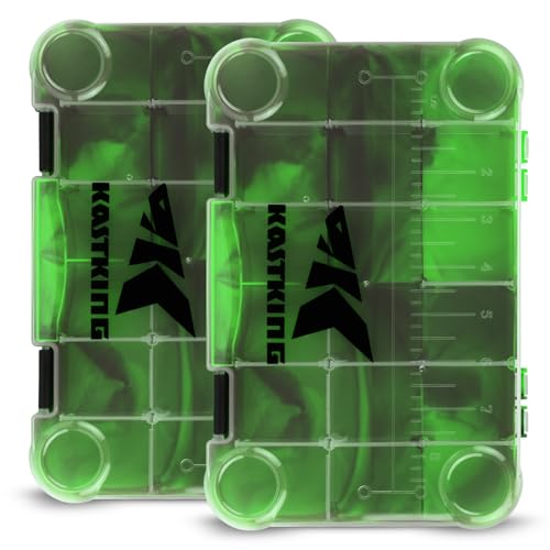KastKing Tackle Boxes, Plastic Box, Plastic Storage Organizer Box with Removable Dividers - Fishing Tackle Storage - Box Organizer - 2 Packs /4 Packs Tackle Trays - Parts Box - color: Green Camouflage, size: 3600(2Pack)