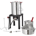 VEVOR Turkey Deep Fryer, 30-qt Turkey & 10-qt Outdoor Aluminum Seafood Boiling Kit, Fish Steamer Cooker Set, 54,000 BTU Burner Propane Gas Boiler, Gifts for Thanksgiving Day - style: 30-qt & 10-qt