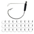 Reaction Tackle Wide Gap Wacky Hooks, Weedless Worm Hooks for Bass, High Carbon Steel Hooks for Stick Worm Soft Plastics, Neko Rig and Finesse Fishing (25-Pack) - size: #1/0 Wire Guard