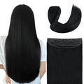 Invisible Wire Hair Extensions Real Human Hair - 12 Inch 70G Natural Black Transparent Fish Line Clip-Ins Hair Piece, 100% Remy Human Hair Extensions for Women - color: #1B Natural Black, size: 12 Inch