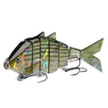 BASSDASH Bone Swimbait Multi Jointed Hard Fishing Lure for Bass Trout Bluegill Pike with Angled Cut Segments - color: Striper
