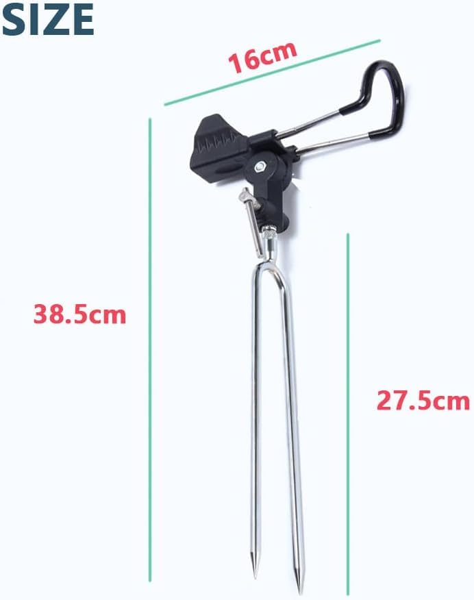 Stedan 2 Pack Fishing Rod Holders, Ground Fishing Rod Pole Brackets, 360 ° Adjustable & Detachable Easy to Carry Folding Fishing Equipment on Lakes, Rivers - color: Black