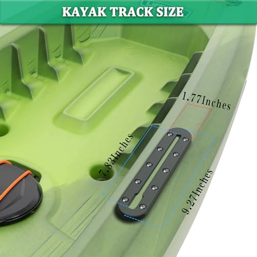 Huntury Kayak Track, Kayak Low Profile Track, Kayak Rail, Kayak Accessories Mount Track, Kayak Gear Track for Fishing Rod Holder, Fish Fider, Cup Holder, Anchor Cleats - style: 2pcs 8“ Length