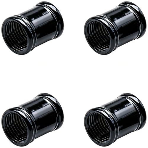 4 PCS Lamp Pipe Coupling 1/8 IP Threaded Brass Light Fixture Hardware for Lamp Repair Parts (Black) - color: Black, size: SET-1