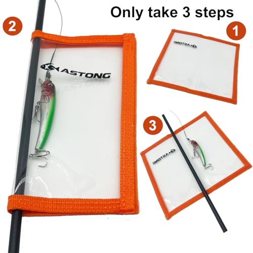 Clear PVC Fishing Lure Wraps 4/10 Pack See-through Lure Covers Durable Fishing Hook Bait Storage Protectors Keeps Children, Pets and Fishermen from Sharp Hook 2 Size (4Pcs(2M+2L), Orange) - color: Orange, style: 4pcs(2m+2l)