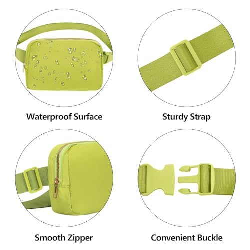 VOROLO Fanny Pack For Women And Men Crossbody Bag Belt Bag Grass Green | Adjustable Strap Graduation Gifts Lightweight Travel Running - color: Grass Green
